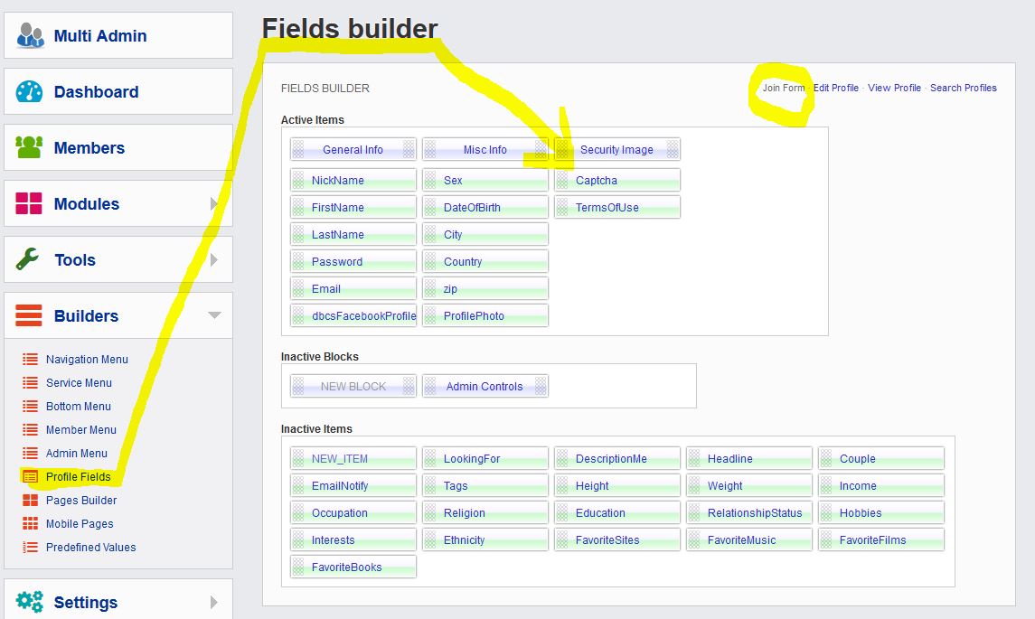 Fields Builder