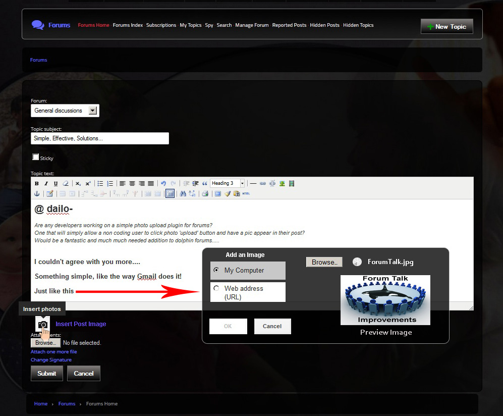 Uploading Pics to Forum