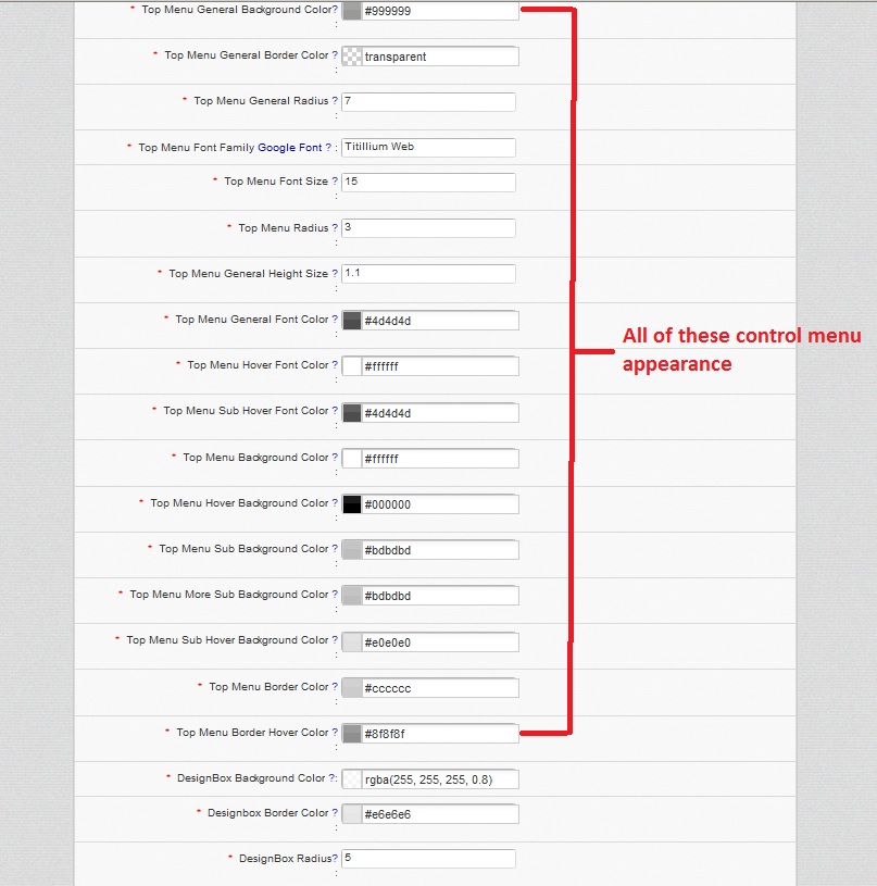 Sub Menu Customization Sub Menu Customization